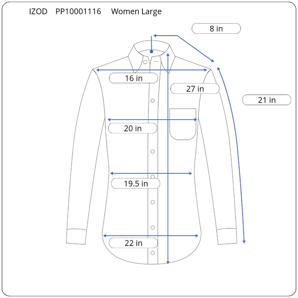Izod Women Plaid 3/4 Button Down - Picture 5 of 5